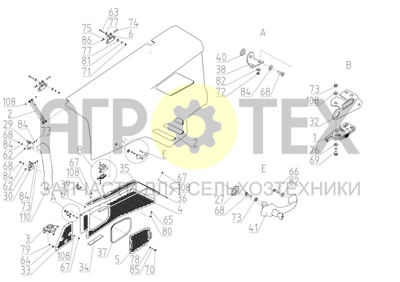 Капоты (левая сторона) (КСУ-2.20.02.000Ф) (№41 на схеме)